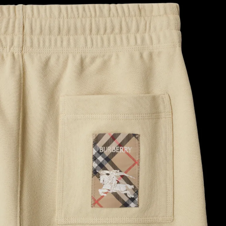 Pantalon de survêtement BURBERRY jogging coton beige patch check poche