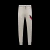 pantalon de survêtement MONCLER coton mélangé beige bordure tricolore