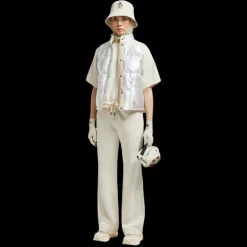 Pantalon de survêtement  MONCLER coton lin gris beige logo Grenoble