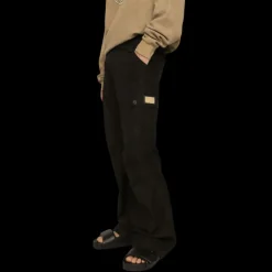 Pantalon DOLCE & GABBANA Cargo coton noir plaque métal doré