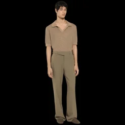 Pantalon DOLCE & GABBANA droit laine vierge marron tabac