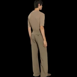 Pantalon DOLCE & GABBANA droit laine vierge marron tabac