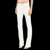 Pantalon droit CHLOE toile de coton bio blanc boutons dorés