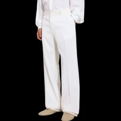 Pantalon droit DOLCE & GABBANA laine stretch blanc