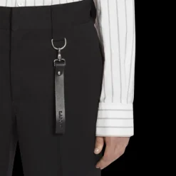 Pantalon droit LANVIN noir mousqueton métal