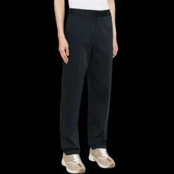 Pantalon droit slim coton bleu marine patch Fendi noir