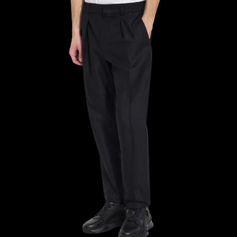 Pantalon FENDI coton noir ceinture élastique