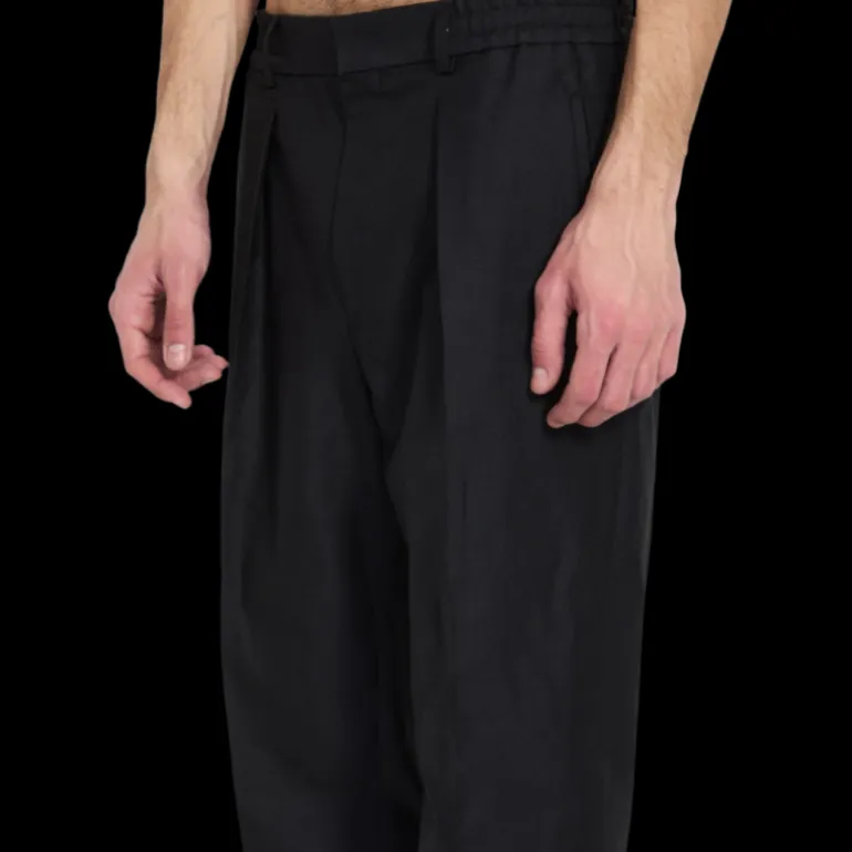 Pantalon FENDI coton noir ceinture élastique