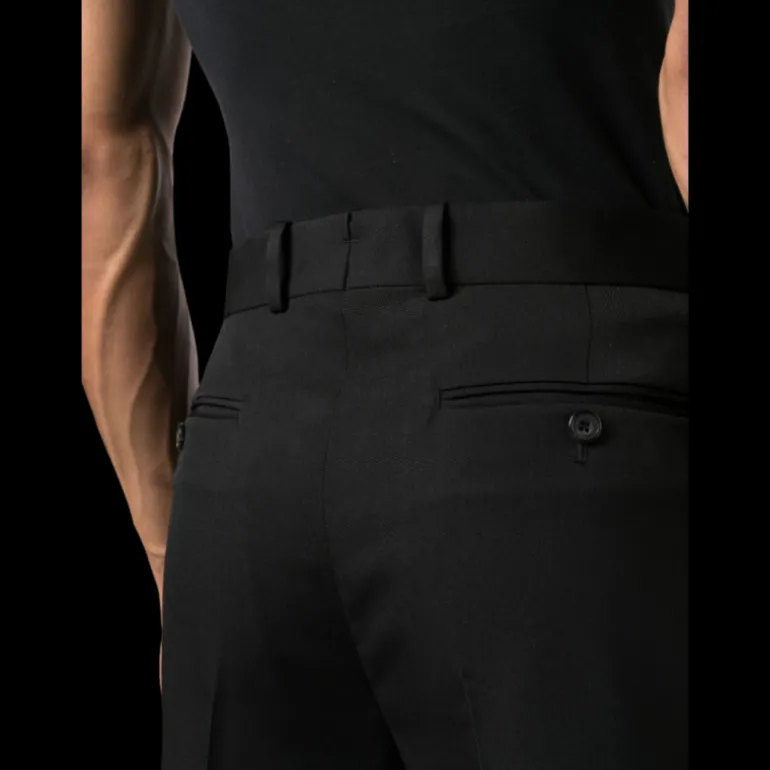 Pantalon fuselé ALEXANDER MCQUEEN coupe slim laine noire