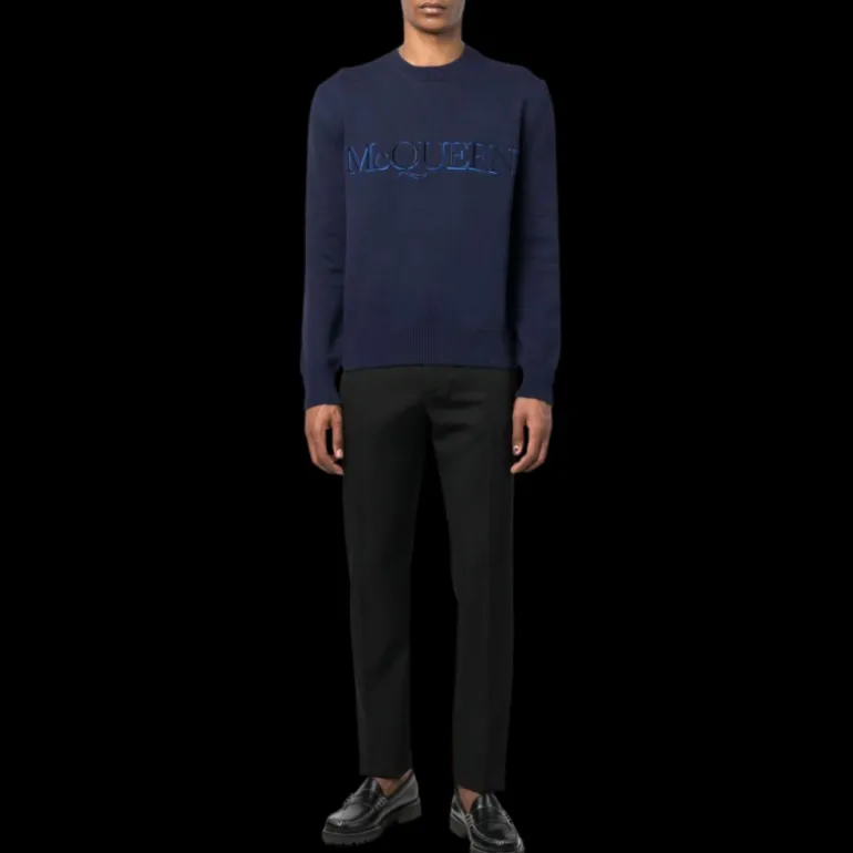 Pantalon fuselé ALEXANDER MCQUEEN coupe slim laine noire