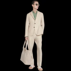 Pantalon habillé ZEGNA Oasi Lino ajusté lin beige clair