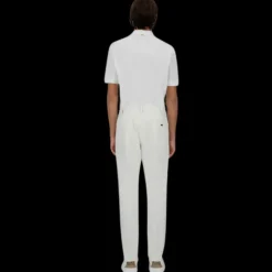 Pantalon HERNO twill coton stretch blanc taille elastique