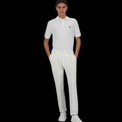 Pantalon HERNO twill coton stretch blanc taille elastique
