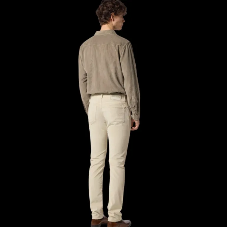 Pantalon JACOB COHEN Bard slim coton modal velours côtelé écru
