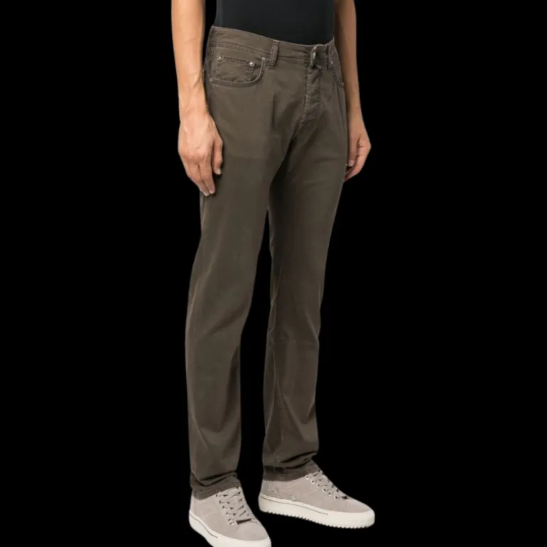 Pantalon JACOB COHEN Bard slim coton marron