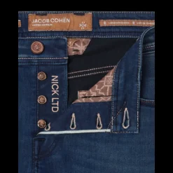 Pantalon JACOB COHEN Nick Limited Edition denim bleu foncé revers brut