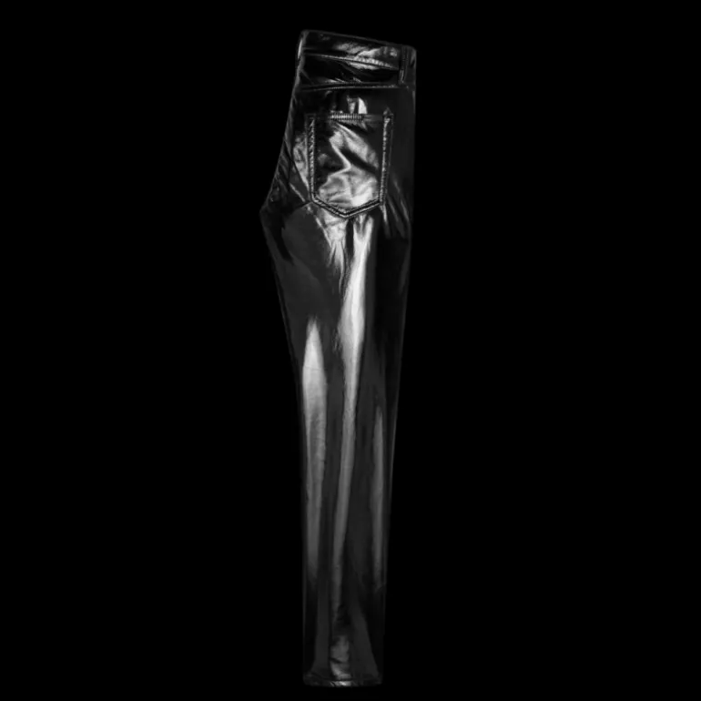 Pantalon Jean SAITN LAURENT skinny noir effet laqué