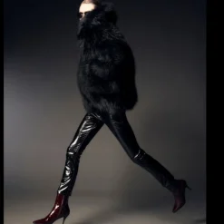 Pantalon Jean SAITN LAURENT skinny noir effet laqué