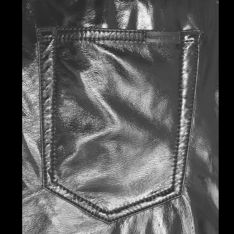 Pantalon Jean SAITN LAURENT skinny noir effet laqué