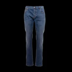 Pantalon Jeans ALEXANDER MCQUEEN denim Blue bleu délavé broderie poche