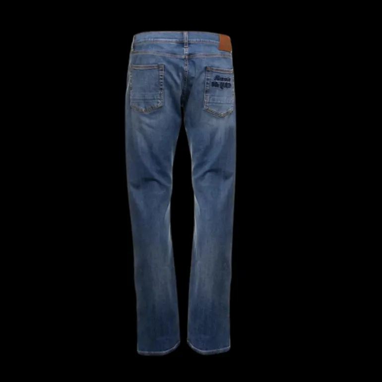 Pantalon Jeans ALEXANDER MCQUEEN denim Blue bleu délavé broderie poche