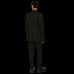 Pantalon jogging DOLCE & GABBANA jersey noir chevrons cordon