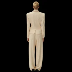 Pantalon large MAGDA BUTRYM bouclé viscose écru