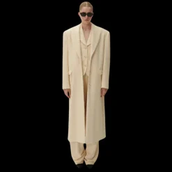 Pantalon large MAGDA BUTRYM bouclé viscose écru