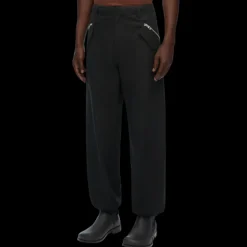 Pantalon LOEWE cargo coton noir poche zippée argent