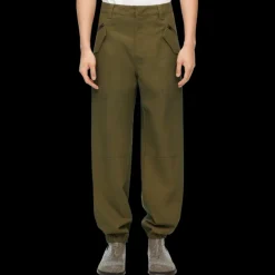 Pantalon LOEWE cargo coton kaki poche zippée argent