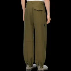 Pantalon LOEWE cargo coton kaki poche zippée argent