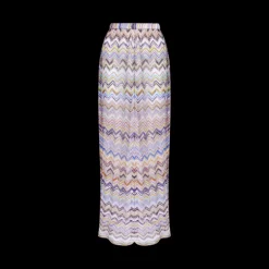 Pantalon MISSONI maille viscose filet zig zag lurex multicolore