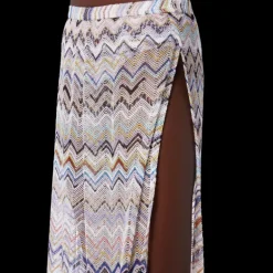 Pantalon MISSONI maille viscose filet zig zag lurex multicolore