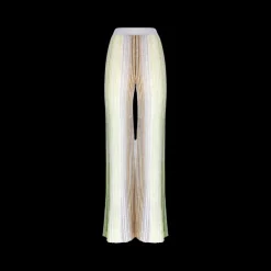 Pantalon MISSONI Palazzo viscose lamé argent rayure vert bleu paillettes