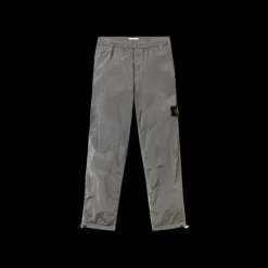 Pantalon nylon STONE ISLAND métal Econyl gris perle zip