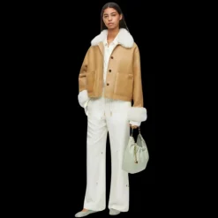 Pantalon pyjama soie écrue rayures broderie pingouin LOEWE x Suna Fujita