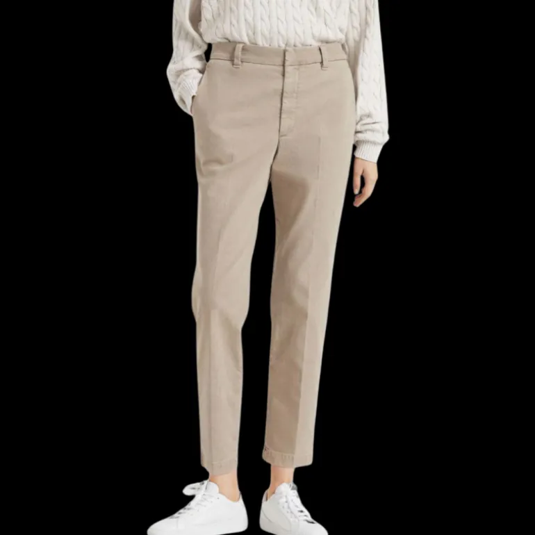 Pantalon RBUNELLO CUCINELLI coupe droite coton beige
