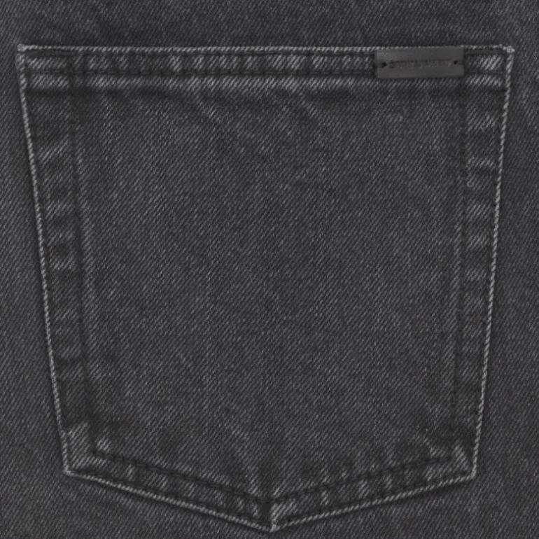 Pantalon SAINT LAURENT jean slim coton denim gris foncé delavé