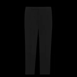 Pantalon SAINT LAURENT slim taille haute gabardine laine vierge noire