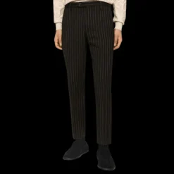 pantalon skinny laine noire à fines rayures Dolce & Gabbana