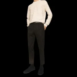 pantalon skinny laine noire à fines rayures Dolce & Gabbana