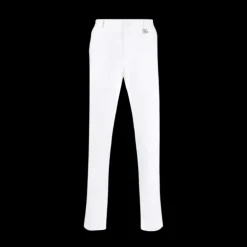 pantalon slim DOLCE & GABBANA costume quatre poches coton stretch blanc logo DG argent