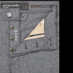 Pantalon slim JACOB COHEN Bard  Flanelle laine gris foncé