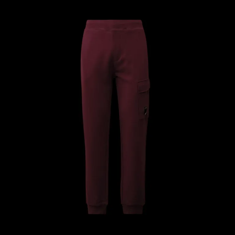 Pantalon survêtement cargo CP COMPANY coton relief diagonal bordeaux