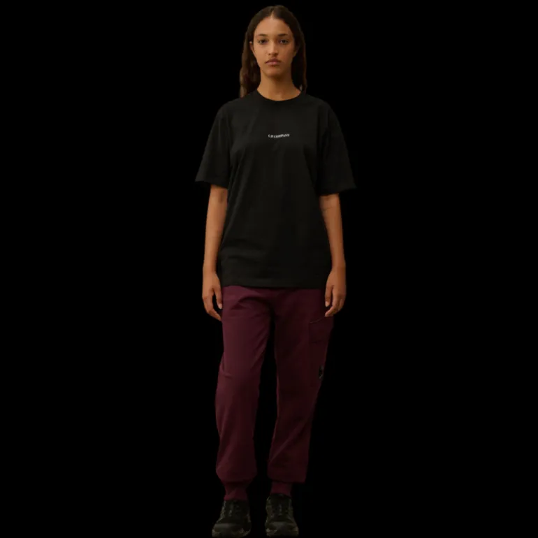Pantalon survêtement cargo CP COMPANY coton relief diagonal bordeaux