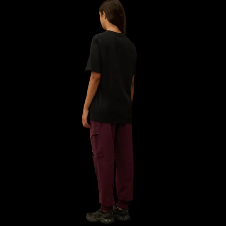 Pantalon survêtement cargo CP COMPANY coton relief diagonal bordeaux