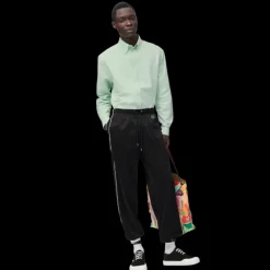 Pantalon survêtement LOEWE jersey technique noir anagramme blanc