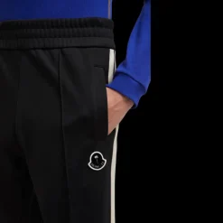 Pantalon survêtement MONCLER x PALM ANGELS nylon noir bande logo palmier velours