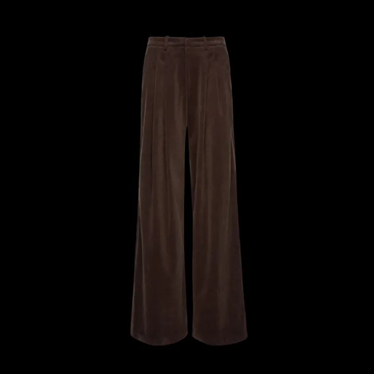 Pantalon tailleur MAGDA BUTRYM ample velours côtelé marron