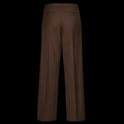 Pantalon tailleur MAGDA BUTRYM droit large laine marron chocolat